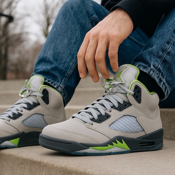Jordan 5 Retro Green Bean‎ DM9014–003 Men 8 Basketball Shoes Air Jordan sneakers
